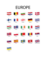 National flag in Europe, Vector waving design.