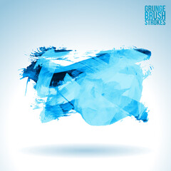 Fototapeta premium Blue brush stroke and texture. Grunge vector abstract hand - painted element. Underline and border design.