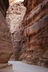 The Siq of Petra with its beautiful rocks