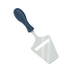 a plane knife, a spatula for slicing cheese into thin slices of different varieties with a dark handle . Vector illustration isolated on white background.