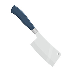 A knife for cutting large heads of hard cheese with a large blade and a dark handle.Vector illustration isolated on a white background.