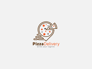 pizza delivery logo design, concept for home delivery, instant food delivery logo