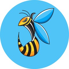 Cool bee vector illustration suitable for t-shirt.