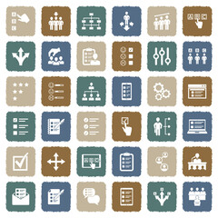 Option Icons. Grunge Color Flat Design. Vector Illustration.