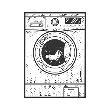 Washing machine with sock sketch raster
