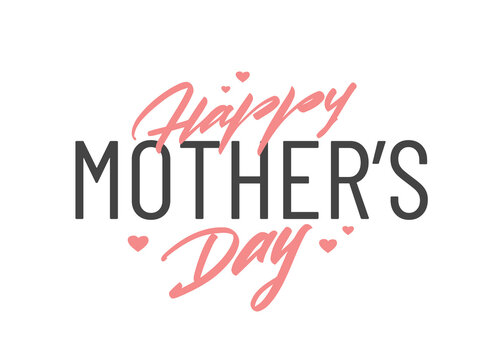 Vector Handwritten Lettering composition of Happy Mother's Day on white background