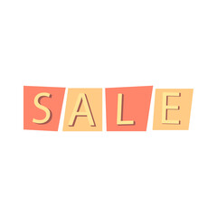 Sale badge in retro style, banner, element for web design, for flyers. Vector image isolated on white background.