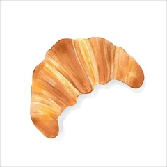 Digital paint watercolor croissant
