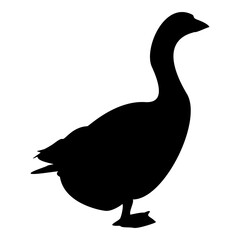 Silhouette goose gosling geese anser gander black color vector illustration flat style simple image