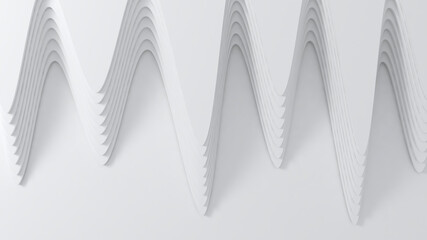 3d abstract lines background  and white waves layer. 3d render