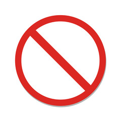 Red Not Allowed sign. Vector illustration. Alert, Stop or Warning sign, isolated. Not allowed sign.