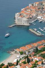 Fototapeta premium Vista aérea del puerto de Dubrovnik en Croacia