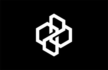 ABSTRACT LOGO LINEAR HEXAGONAL INITIAL NUMBER TWO