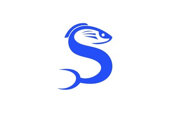 Fish Logo Initial S Letter