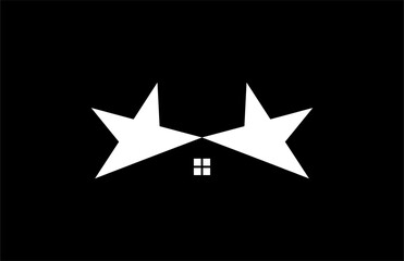 Obraz premium House Logo Negative Space Star