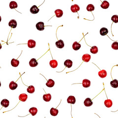 Obraz na płótnie Canvas Ripe black and red cherries close up silent background