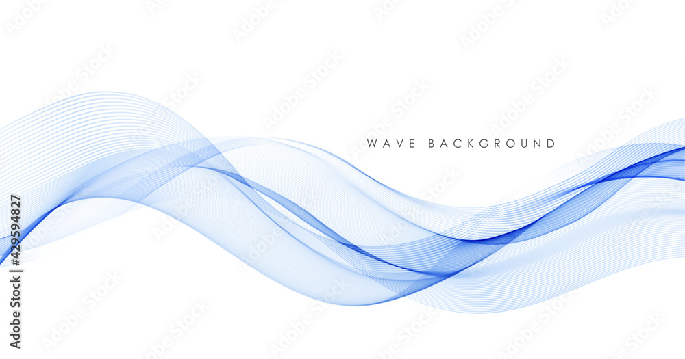Aufkleber Vector abstract colorful flowing wave lines isolated on white background. Design element for technology, science, modern concept.