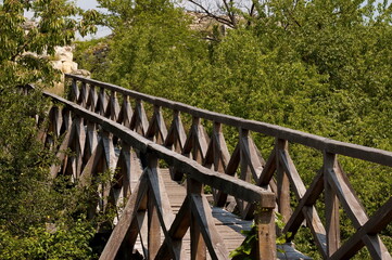 Fototapeta na wymiar Exterior of a renovated drawbridge from the medieval town of Cherven in Bulgaria 