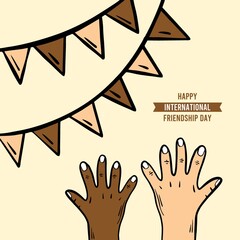 happy international friendship day design vector template