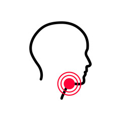 Sore Throat Illustration. Vector Icon Showing a Person with Sore Throat Symptoms.