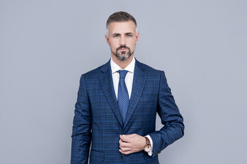 confident businessman man in businesslike suit, success