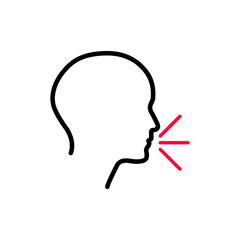 Coughing Illustration. Vector Icon Showing a Person with Cough Symptoms.