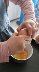 preparing a cake