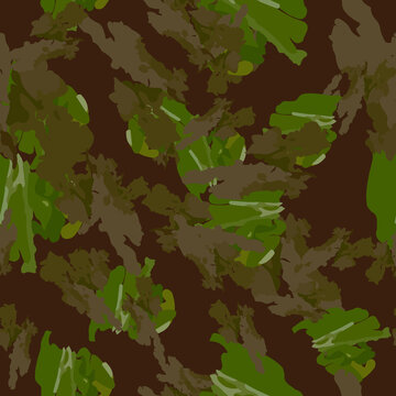Forest camouflage of various shades of green adn brown colors