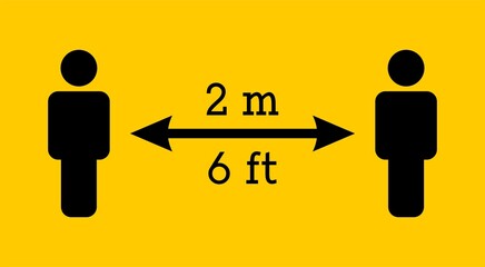 Social Distancing,Keep Safe Distance warning icon, vector illustration,Preventing covid-19