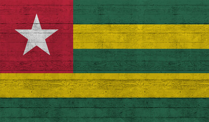 Grunge Togo flag. Togo flag with waving grunge texture.