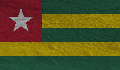 Grunge Togo flag. Togo flag with waving grunge texture.