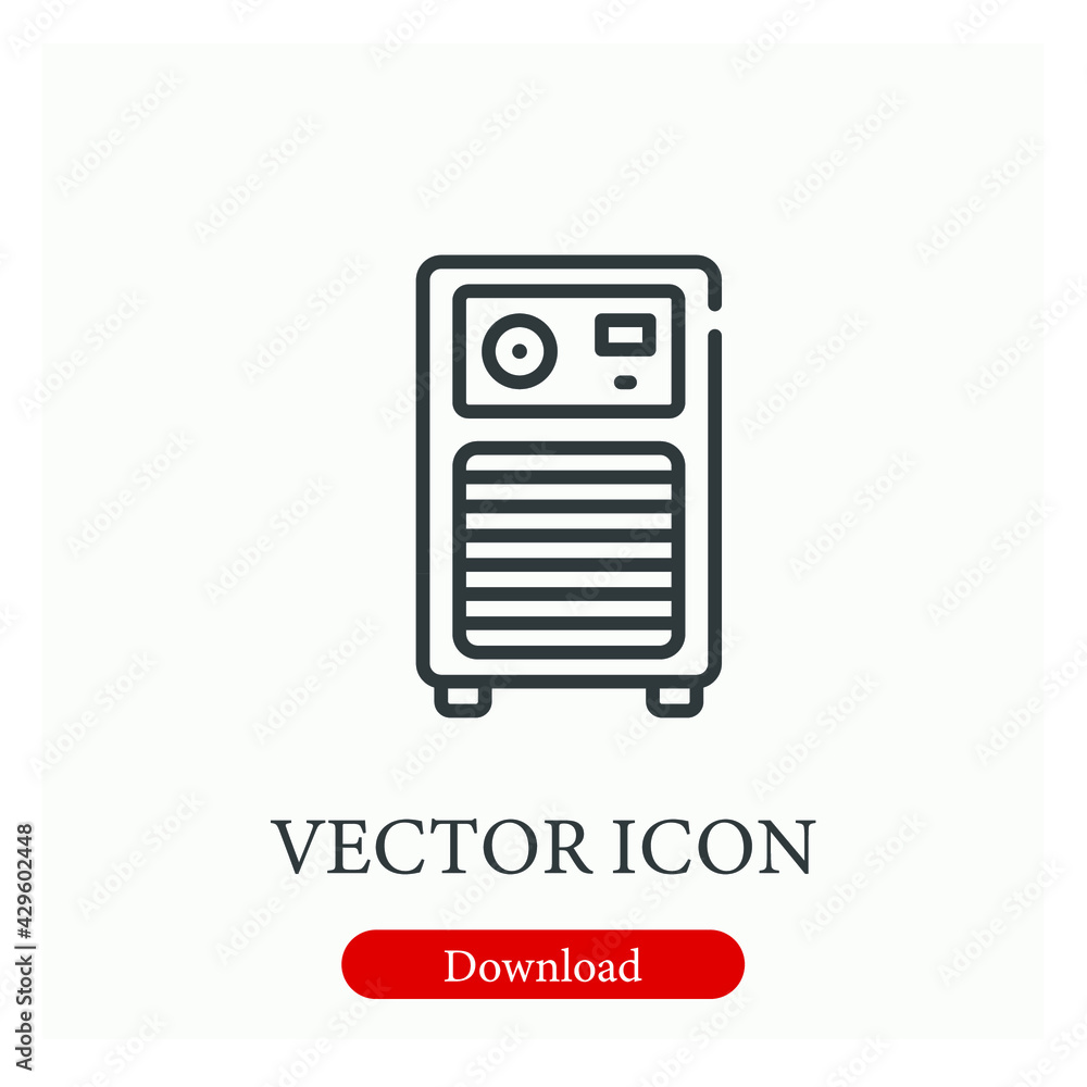 Poster heater vector icon. editable stroke. linear style sign for use on web design and mobile apps, logo. 
