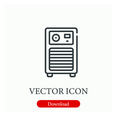 Heater vector icon.  Editable stroke. Linear style sign for use on web design and mobile apps, logo. Symbol illustration. Pixel vector graphics - Vector