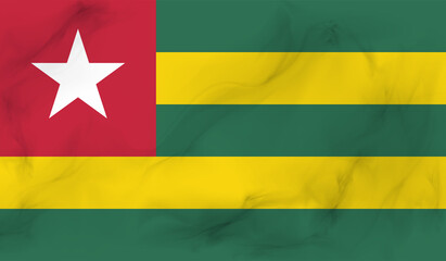 Grunge Togo flag. Togo flag with waving grunge texture.