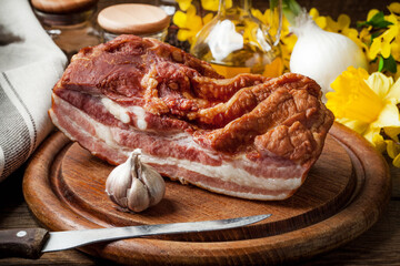 Boiled smoked bacon.