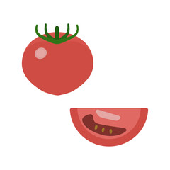 シンプルなトマトのイラスト フラットデザイン