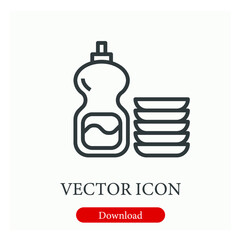 Clean bottle vector icon.  Editable stroke. Linear style sign for use on web design and mobile apps, logo. Symbol illustration. Pixel vector graphics - Vector