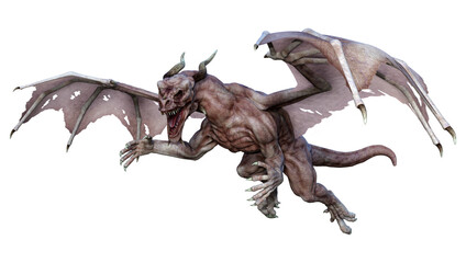 3D Rendering Fairy Tale Dragon on White