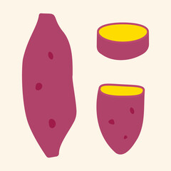 シンプルなサツマイモのイラスト フラットデザイン