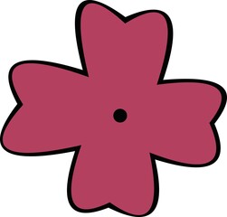 Vector emoticon illustration of the shape of a purple flower