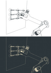 Robotic arm with vacuum gripper drawings