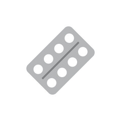 Pills flat icon on white background