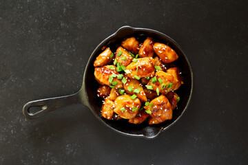 Easy teriyaki chicken in cast iron pan