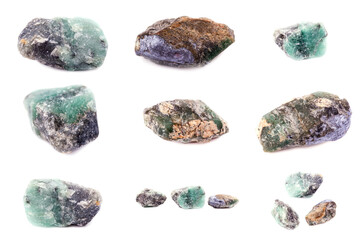 Collection of stone mineral Emerald