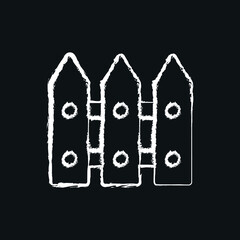 Indoor gardening tool fence chalk icon. Garden inventory, equipment. Customizable thin line contour symbols. Isolated vector outline illustrations.