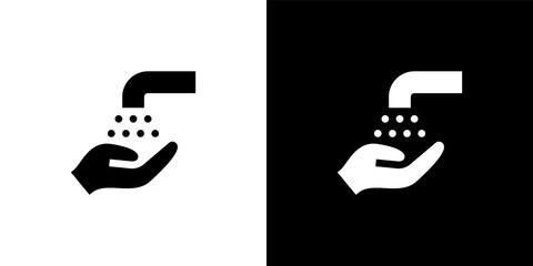 Wash Hands Icon Symbol Vector. Hand Washing Illustration, Wash Hands Sign. 