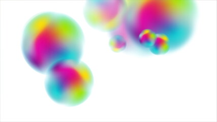 Colorful holographic 3d blurred spheres balls background