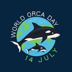 Obraz na płótnie Canvas International world orca day in july. Save the whales concept