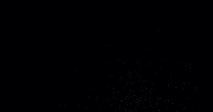 Sea salt crystals slowly fly up and fall on a black background. Blackmagic Ursa Pro G2, 300 fps.