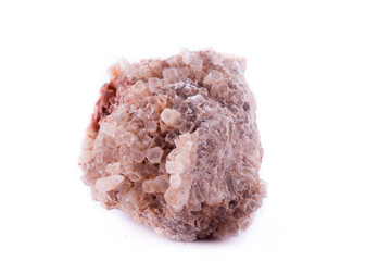 macro aragonite stone on a white background